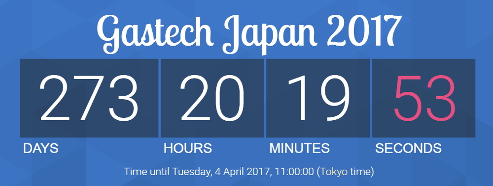 Countdown to Gastech Japan 2017